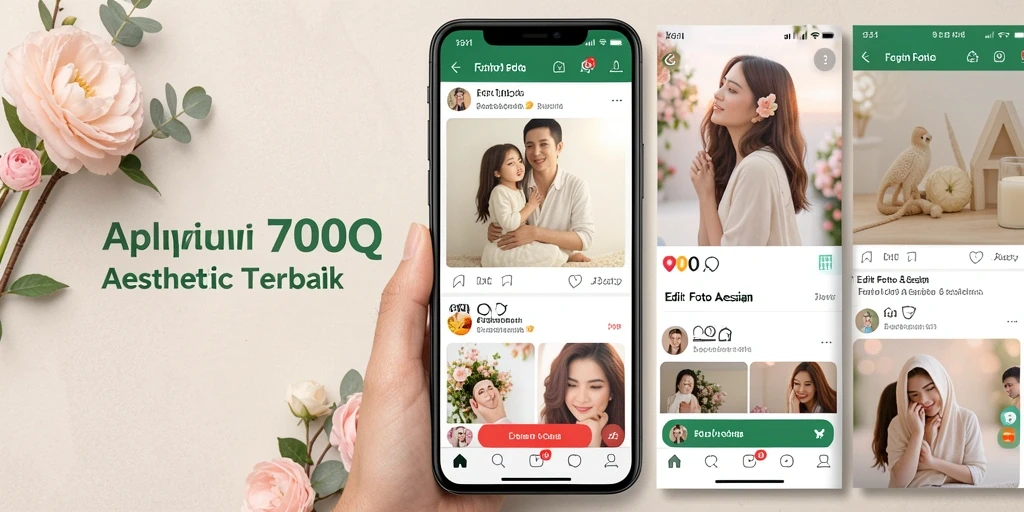 Antarmuka aplikasi 700Q untuk editing foto aesthetic.
