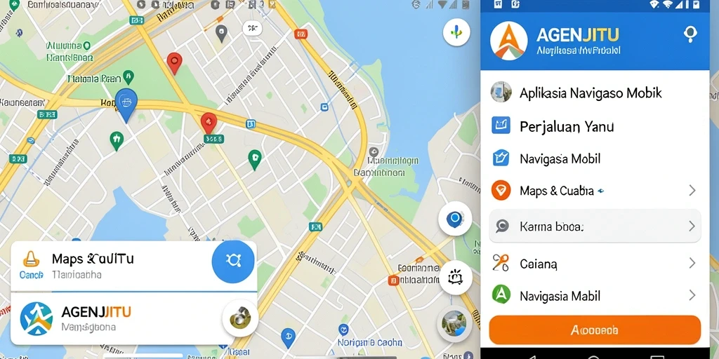 Tampilan antarmuka AGENJITU menunjukkan navigasi mobil yang intuitif.
