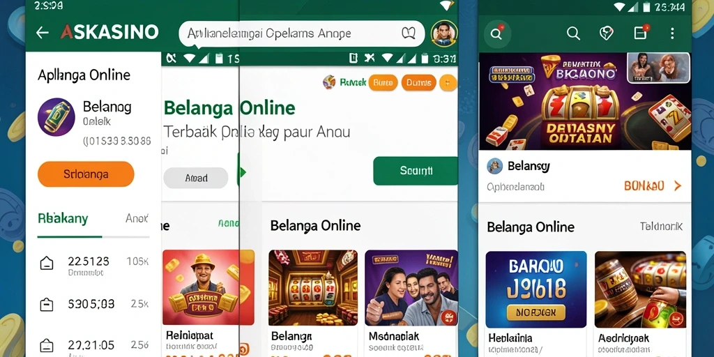 Tampilan antarmuka aplikasi ASKASINO dengan berbagai pilihan produk.