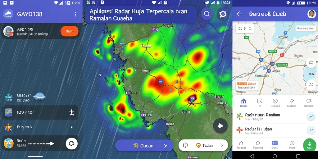 Antarmuka utama GAYO138 menampilkan radar hujan yang interaktif.