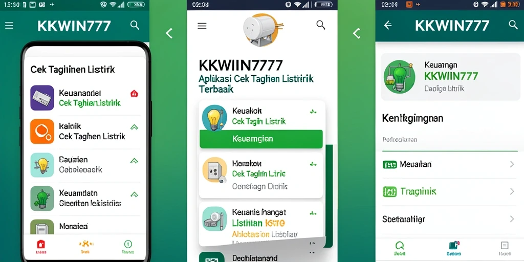 Tampilan antarmuka aplikasi Cek Tagihan Listrik KKWIN777.