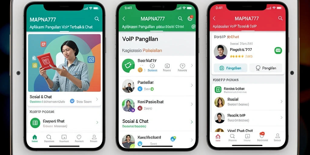 Antarmuka pengguna MAPNA777 yang sederhana dan fungsional untuk VoIP Panggilan.