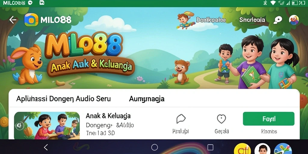 Antarmuka MILO88 menampilkan berbagai cerita dongeng audio untuk anak.