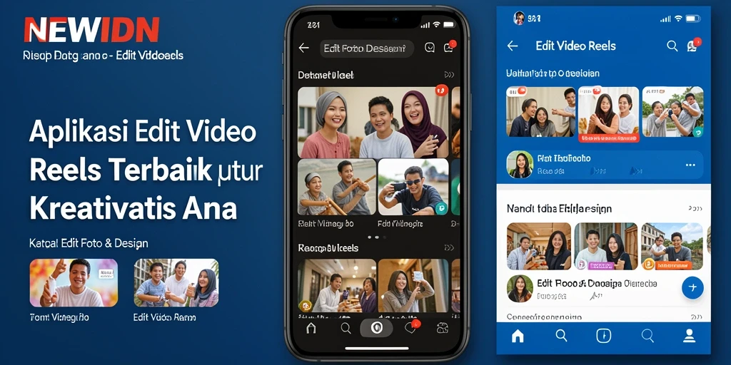 Antarmuka intuitif untuk pengeditan video reels.